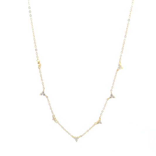 Three Diamond Flower Necklace