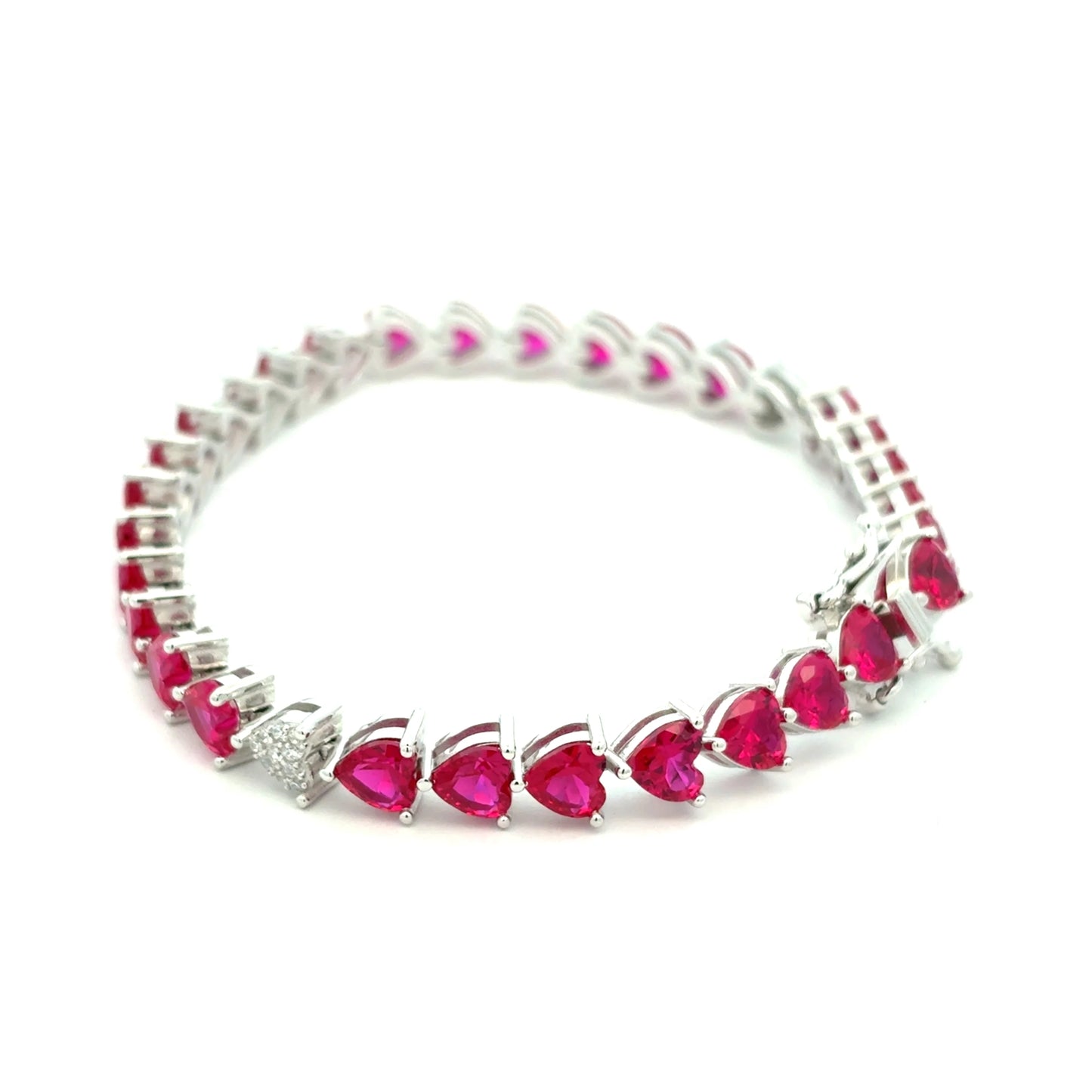 Ruby Heart Tennis Bracelet