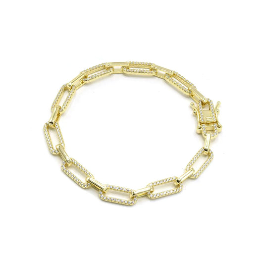 Pave Paperclip Bracelet