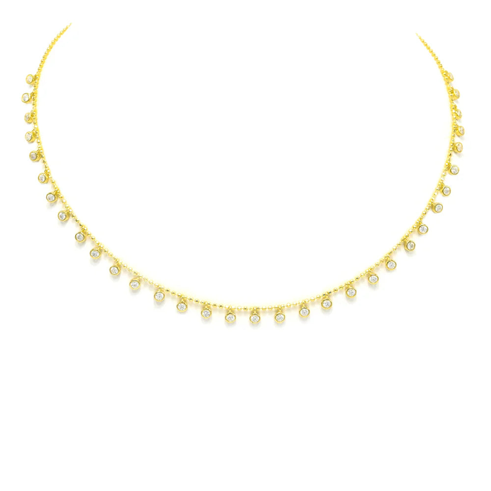 Floating Diamond Circle Ball Necklace