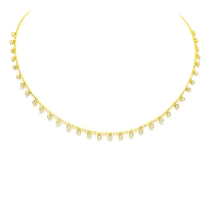 Floating Diamond Circle Ball Necklace
