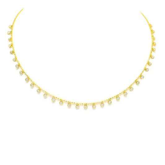 Floating Diamond Circle Ball Necklace