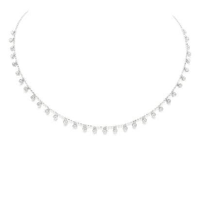 Floating Diamond Circle Ball Necklace