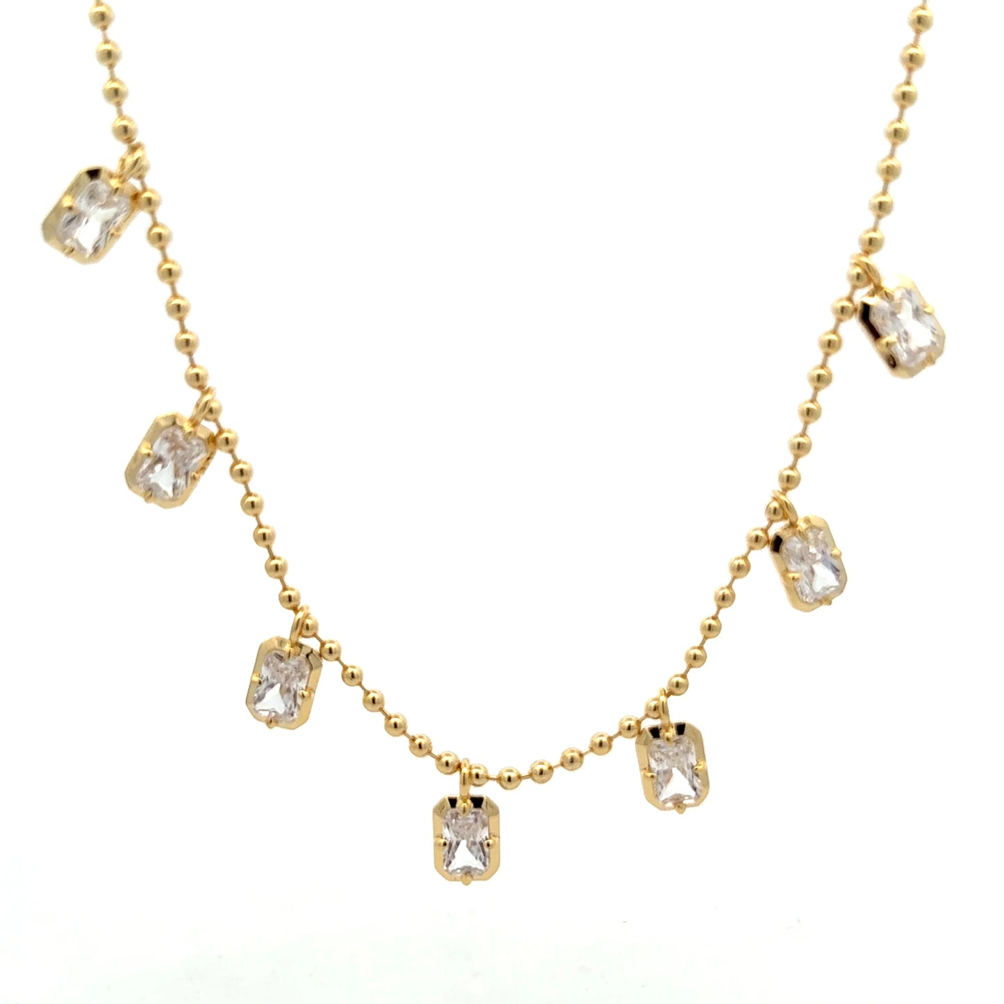 Ball Chain Emerald Pendants