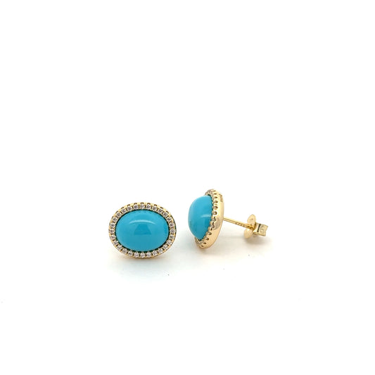 Turquoise oval Diamond Border