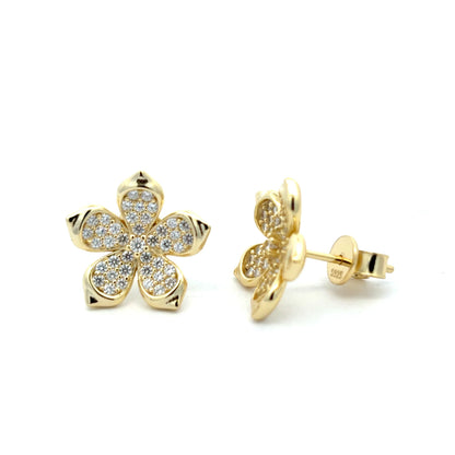 Pave Flower Earrings