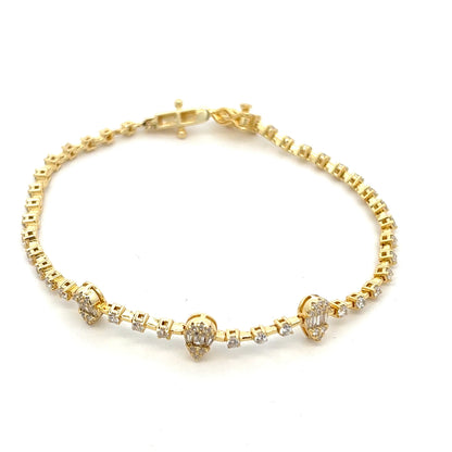 Three Tear Bar Bracelet