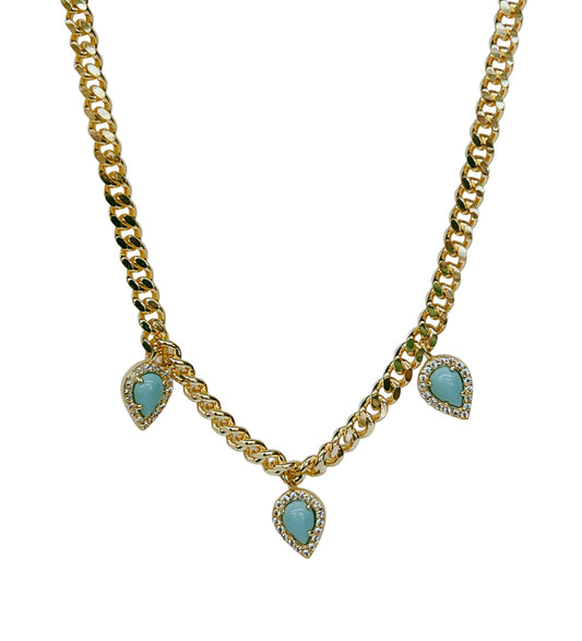 Triple Tear Link Necklace