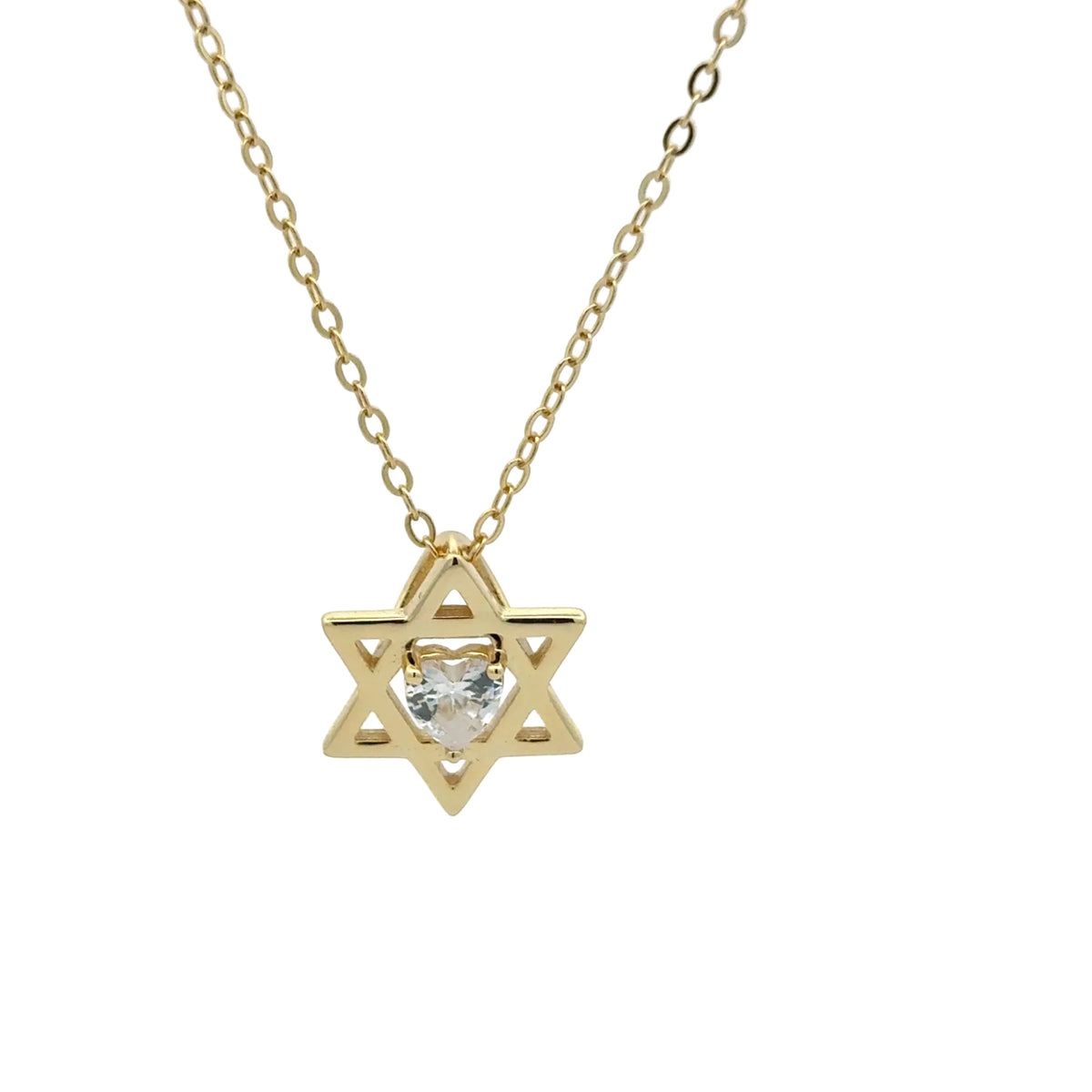 Star of David Heart Necklace