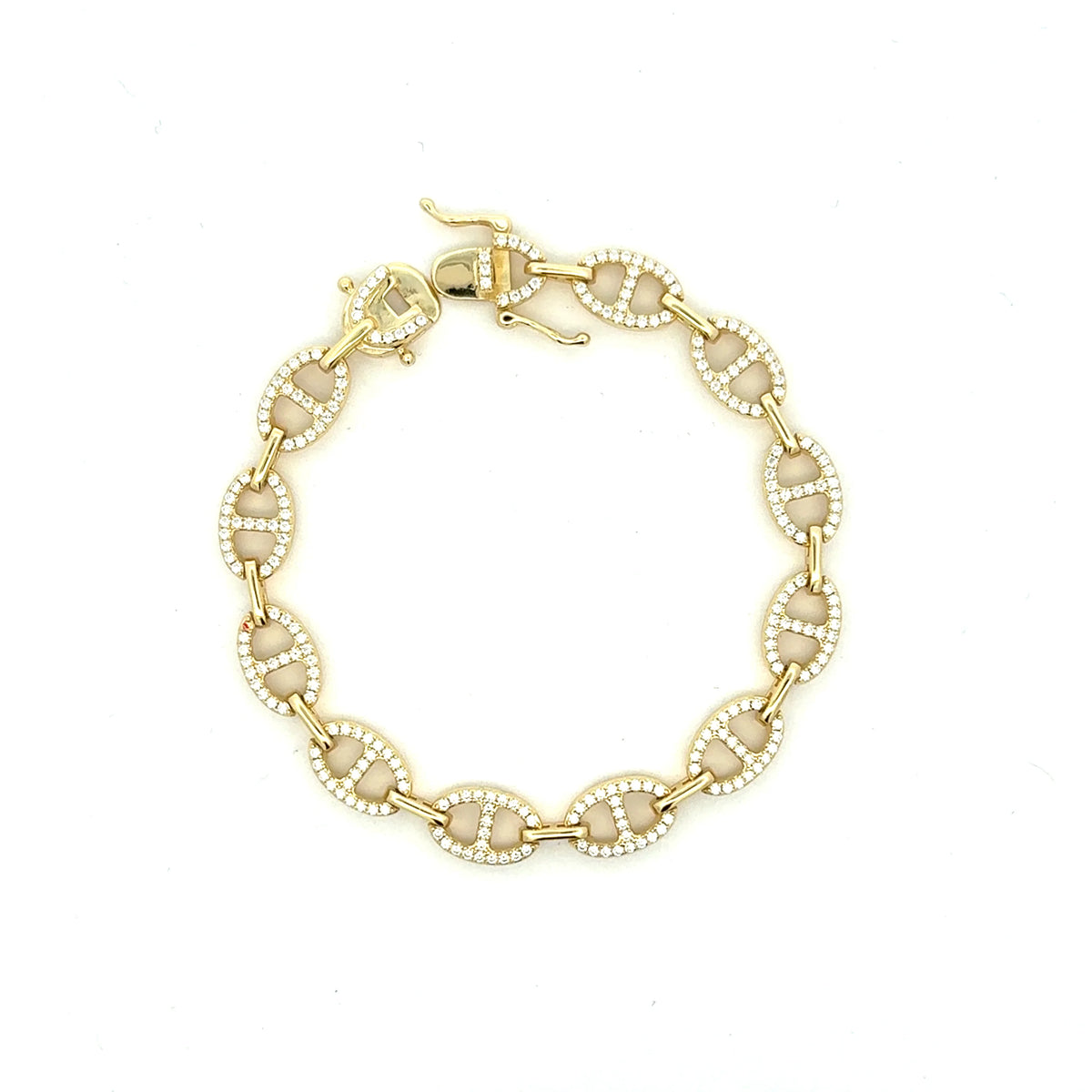Moissanite Pavé Mariner Link Bracelet