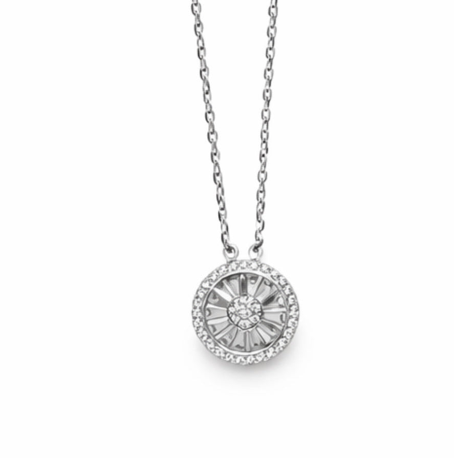Flat Circle Pendant Necklace