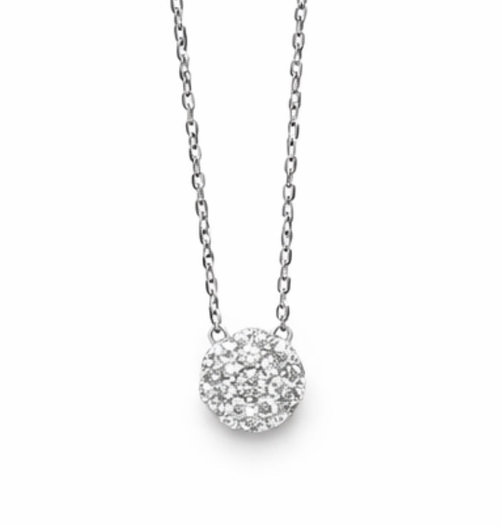 Diamond Flower Pendant Necklace