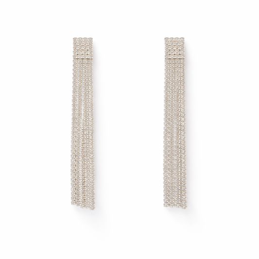 Four-Row Hanging Tennis Earrings